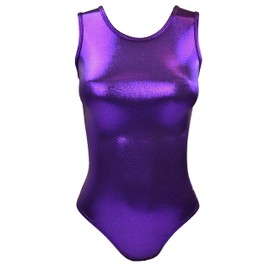 Sookie Active Metallic Sheen Classic Tank Leotard (Eggplant Purple, Ladies - 4X)