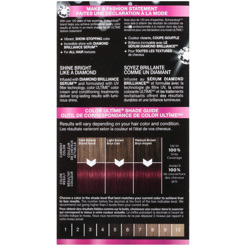 Schwarzkopf Color Ultime Hair Color, 5.23 Charcoal Fuchsia, 1 Application