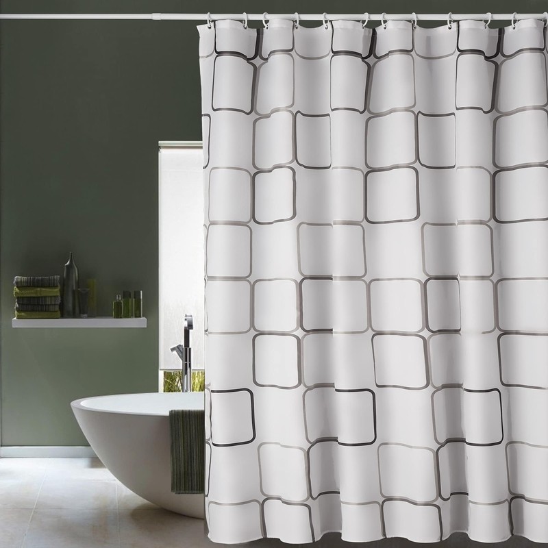 Dufu Waterproof Shower Curtain, Washable Quick Drying Textile Fabric Polyester