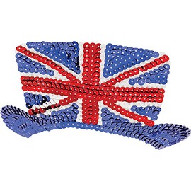 Bristol Novelty Ba908 Union Jack Sequin Bow Tie, Mens, Multicoloured, One Size