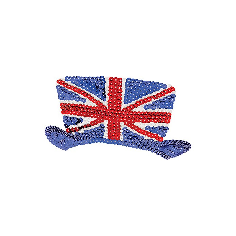 Bristol Novelty Ba908 Union Jack Sequin Bow Tie, Mens, Multicoloured,