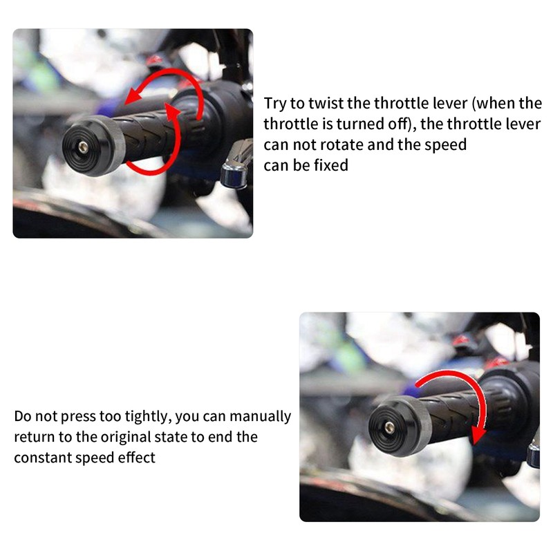 Motorcycle Handlebar End Plug Throttle Speed Control Black Alumimium Rubber
