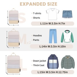 BAGAIL 4 Set/6 Set Ultralight Compression Packing Cubes Packing Organizer for Travel Accessories Luggage Suitcase Backpack(70D 4Set Mesh Beige)