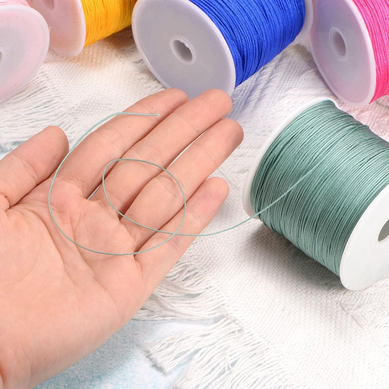 sourcing map 0.6mm Nylon String Cord 164 Yards Nylon Satin