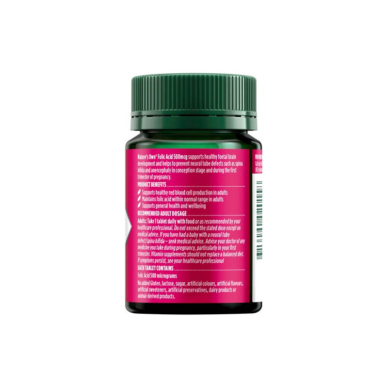 Nature's Own Folic Acid 500mcg 120 Tablets