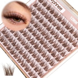 Brown Lash Clusters 12MM Short Eyelash Clusters Wispy Individual Lashes 99 Pcs Cluster Lash Extensions Dark Brown Cluster Eyelashes Natural Daily Eyelash Individuals 3D Fluffing DIY Lash Pack