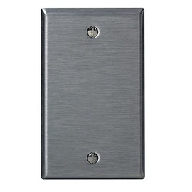 Leviton 1-Gang Blank Wallplate, Box Mount, 84014, Stainless Steel