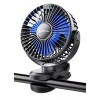 Sweetfull Portable Clip-on Fan 4000mAh Rechargeable LED Display 4 Speeds