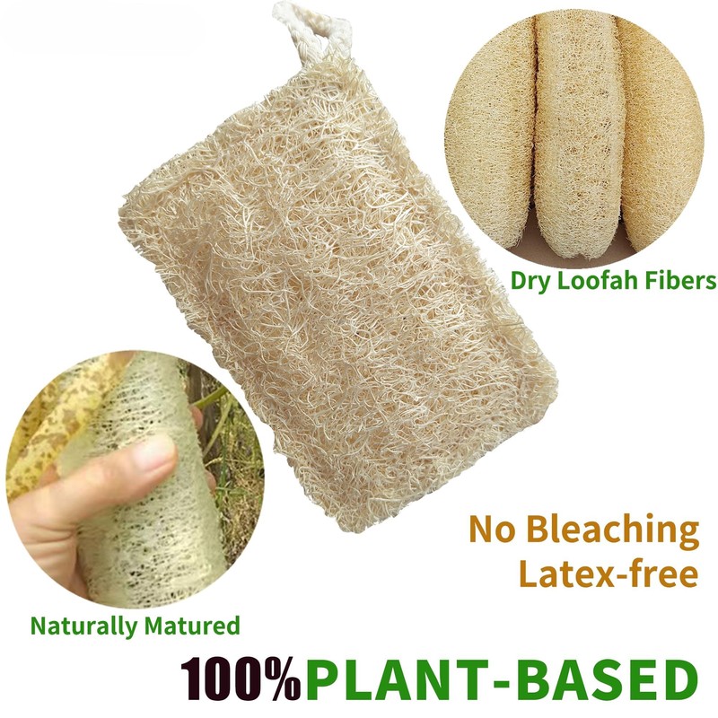 2 PCS Loofah Natural Shower, Kitchen Eco-Friendly, Cleaning Exfoliating Body