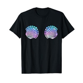 Mermaid Sea Shell Bra Costume T-shirt Mermaid Shell Top T-Shirt