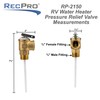 RecPro 1/2" RV Pressure Relief Valve with 4" Epoxy-Coated Probe