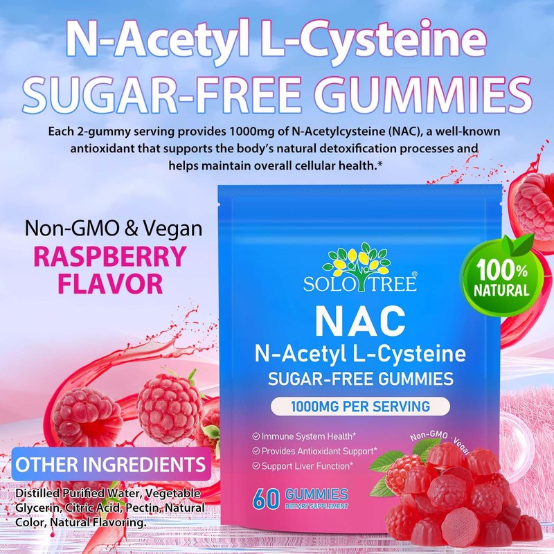 NAC Supplement N-Acetyl Cysteine, Nac Gummies 60pcs, Support Immnue, Liver