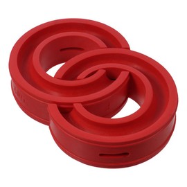 Car Shock Absorber(F) 2Pcs Red Universal Round Suspension Buffer Set Rubber Spring Bumpers Automotive