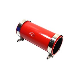 TMKOOL Combo 8" Length 4-Ply Reinforced High Temperature 3.25" ID Straight Coupler Silicone Hose + SS 304 T Bolt Clamp (3.25'' Red)