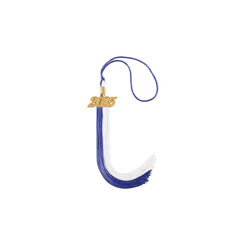 UIALECG Graduation Tassel 2025,Double Color Graduation Tassel with Gold Year