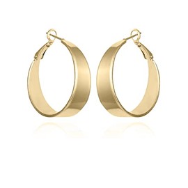 Vince Camuto Gold Tone Thick Band Hoop Earrings For Women