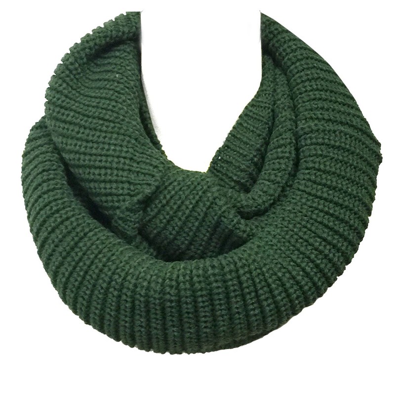 Wrapables Thick Knitted Winter Warm Infinity Scarf, Hunter Green