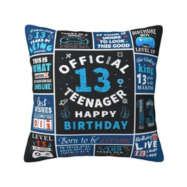 zysmfcd Gifts for 13 Year Old Boy, 13 Year Old Boy Gifts, 13 Year Old Boy Birthday Gift Ideas, Birthday Gift for 13 Year Old Boys, 13th Birthdays Decorations for Boys Throw Pillow Covers 18x18 Inch