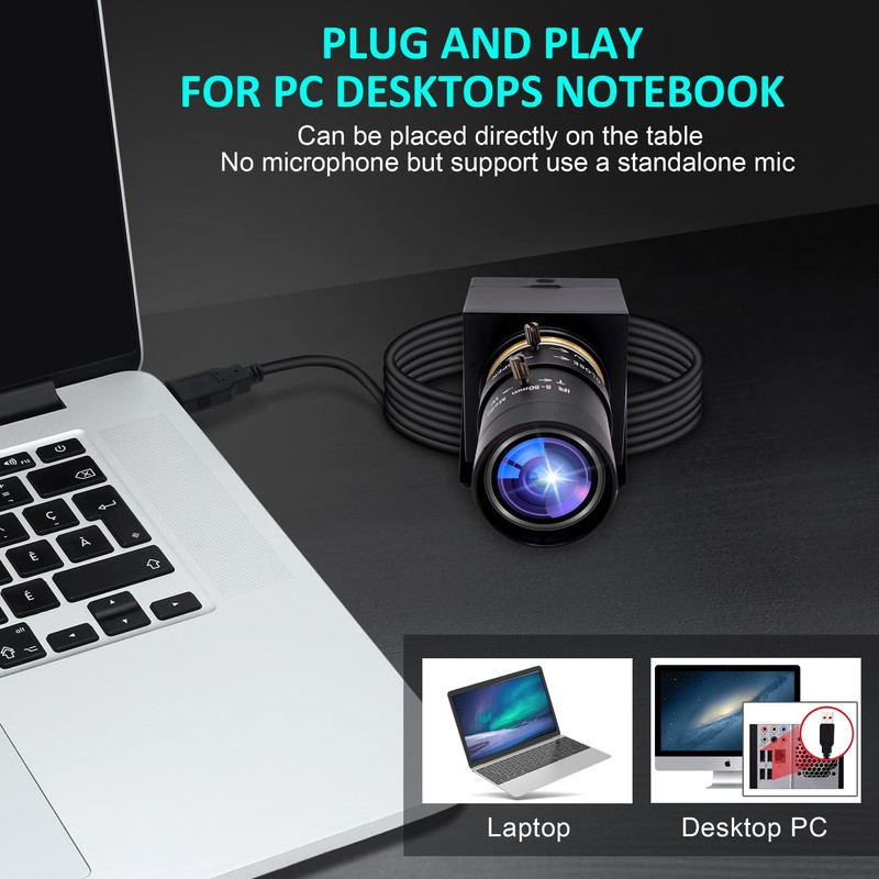 ELP 4K USB Camera Ultra HD 2160P Webcam Variable Focus