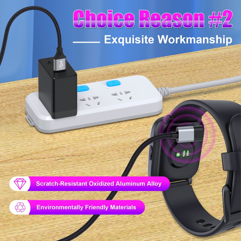 AGVEE 3.3ft Angled 90 Degree Braided Charger Cable Charing Cord