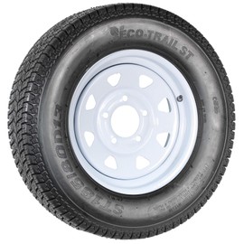 Trailer Tire Rim ST185/80D13 185/80D-13 13 ST White Spoke Wheel Boat RV Spare