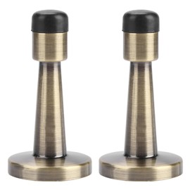 2 Pcs Door Stopper, Brass Door Stoppers for Wall Protector Wall Mounted Door Stop with Rubber Anti-Collision Skirting Board Door Stop for Indoor Hotel Office