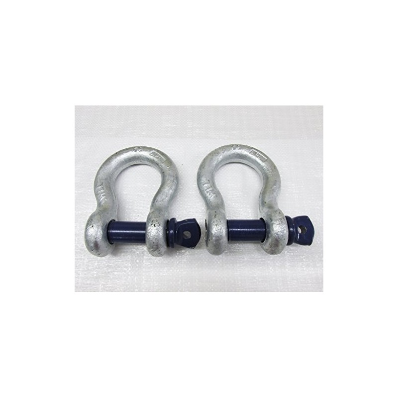 Galvanised Lifting Bow Shackle Screw Pin 1 Ton X2 (1T
