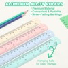 PATIKIL 15cm/6" Metal Ruler, 2 Pack Aluminum Alloy Rulers with
