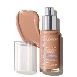 Revlon Illuminance Skin-Caring Liquid Foundation, Hyaluronic Acid, Hydrating and Nourishing Formula with Medium Coverage, 401 Light Coffee (Pack of 1)