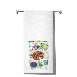 LEVLO Blueberry Pie Rezept Küchentuch Blueberry Pie Küche Geschenk Gebäck Rezept Geschirrtücher Backen Einweihungsgeschenk (BlueberryPie KT)