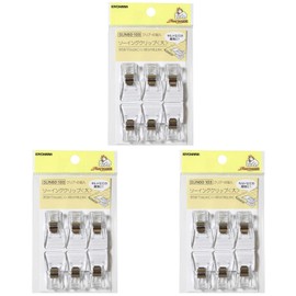 KIYOHARA SUN60-103 Sankoko Sewing Clips, Set of 6 x 3 Bags, Large, Clear