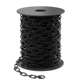 MOLIGOU 1/12" Black Metal Hanging Chain Roll, 33ft Light Duty Chain with Spool, Adjustable Length for Hanging Lights, Plants, Bird Feeders