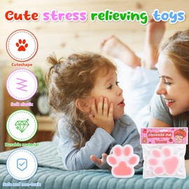 Plus Size Squeeze Toy, Cat Paws Squishy Cat Paw Squishy, Anti Stress Taba Squishy Paw Squishy Fidget Toys for Anxiety and Relaxation, Cat Paw Squeeze Toy (Pink)
