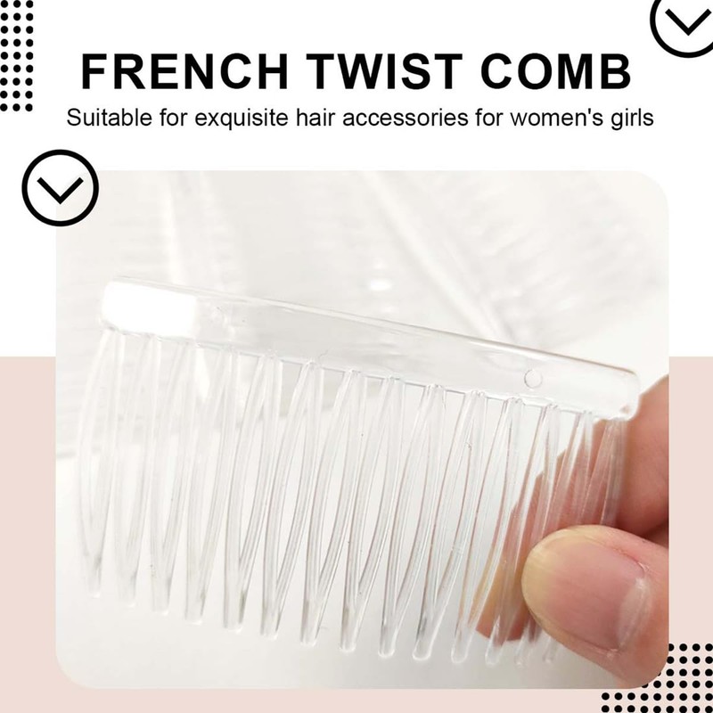 LEEQ Pack of 6 Side Combs - Plastic Side Combs