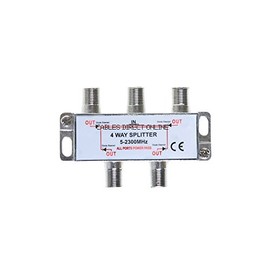 4 Way Bi-Directional 5-2300 MHz Coaxial Antenna Splitter for RG6 RG59 Coax Cable Satellite HDTV Corrosion Resistant (4 Ports)