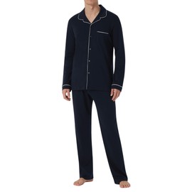 Schiesser Men's Long Pyjamas with Buttons Warmer Cotton - Fine Interlock