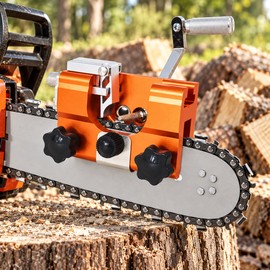 Portable Chainsaw Sharpener Jig, Manual Hand-Crank Chain Saw Sharpening Tool with Abrasive Stone for Fast Chain Maintenance