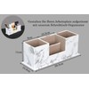 AINAK PU Leather Desk Organiser (4 Compartments) - Pen Holder,