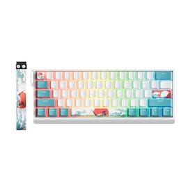 XVX H61 Kanagawa CNC Aluminum 61% Mechanical Keyboard Wired only Hot Swap Switchs Full RGB With PBT Keycaps:_White