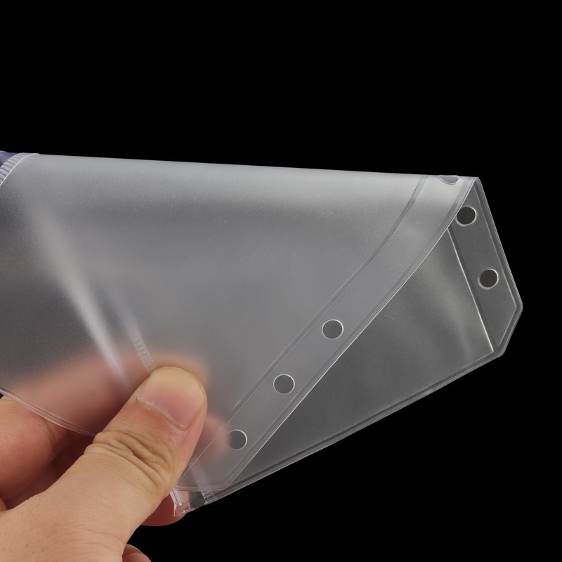 ZEONHAK 60 PCS A6 6 Holes Zipper Binder, Clear Budget