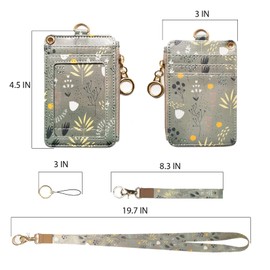 Lanyard Wallet,Wallet Lanyard,lanyards for id Badges,lanyards for id Badges for Women,Lanyard Wallet for Women,Fashion Badge Holder with Zipper (Light Grey)