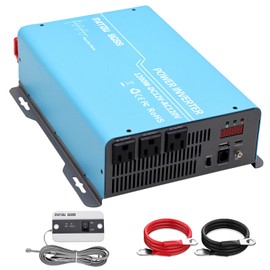 DATOUBOSS 2200w Pure Sine Wave Inverter 12V Car Power Inverters 12V DC to 110V 120V AC Inverter Converter, Peak 4400W with Dual AC Outlets and USB & Type-C for Car, RV, Home, Truck, Off-Grid Solar