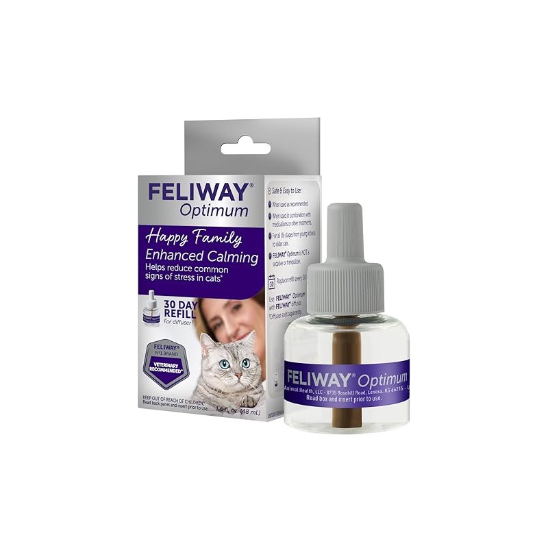 FELIWAY Optimum Cat Difusor de feromonas calmantes Mejorado, Recambio de