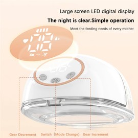 Milchpumpe Elektrisch, Tragbare Milchpumpe Schmerzfreie Freihändig Wiederaufladbar 4 Modi 12 Stufen mit LED-Anzeige Geräuscharm mit 17/19/21mm Flanschen (Rosa)