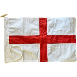 NWFlags Hand Stitched Small England St George Boat Flag with Rope & Toggle - 1.5ft x 1ft