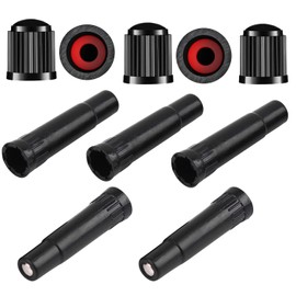 YehVeh 5 Pack Screw-on Valve Cap Stem Extension Extender Adapter + 5 Pack Universal Stem Covers Tire Valve Caps for Auto Car Wheel Bike Truck Motorcycle SUV Tyre Air Seal and Inflation