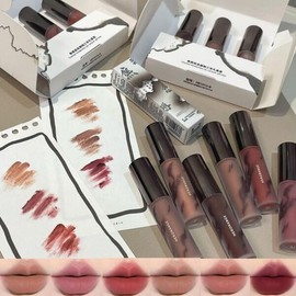 HERORANGE 립 글레이즈 매트 벨벳 컬러와 파인 글리터 세트 [01 HR1013-06] HERORANGE Lip Glaze Matte Velvet Color and Fine Glitter Set [01 HR1013-06]