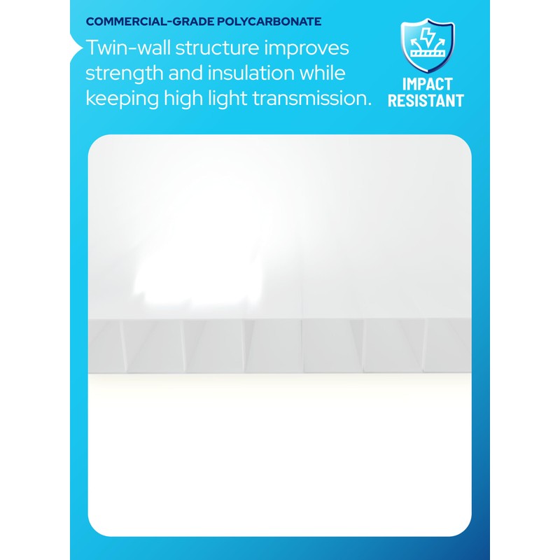 KASTLITE Fire Rated Polycarbonate Light Diffuser Panel - 6mm White