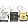 Junfamilee 3 Pcs (Black Silver Gold Bible Covers) Bible Keychain,Miniature