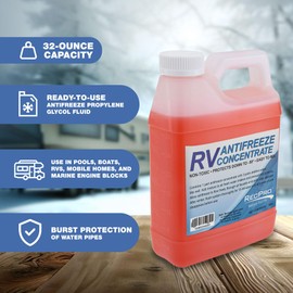 RecPro 32 Ounces -50 Degree Fahrenheit Protection RV Antifreeze Concentrate Mixing Fluid for Winterizing Recreational Vehicles (3 Pack)…